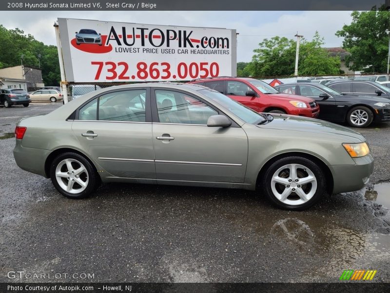 Steel Gray / Beige 2008 Hyundai Sonata Limited V6