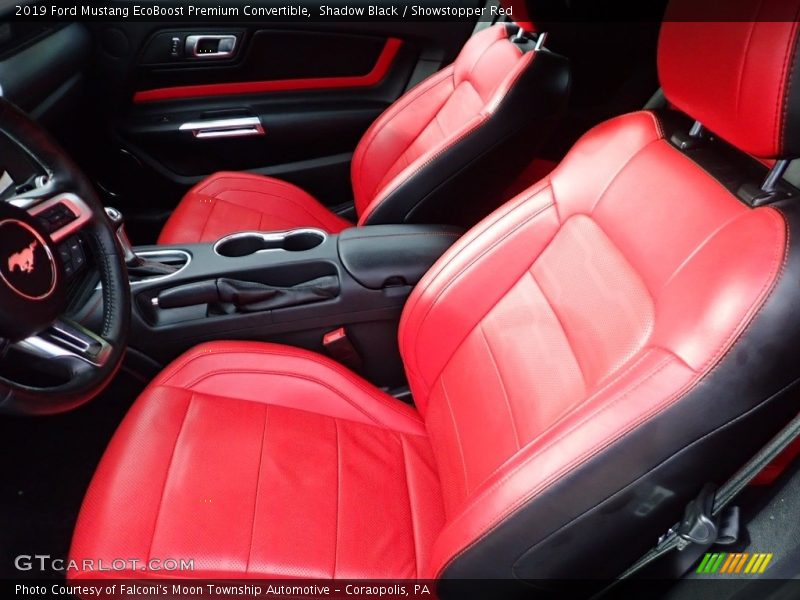 Shadow Black / Showstopper Red 2019 Ford Mustang EcoBoost Premium Convertible