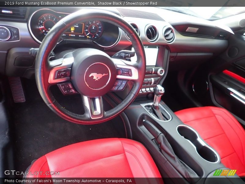 Shadow Black / Showstopper Red 2019 Ford Mustang EcoBoost Premium Convertible