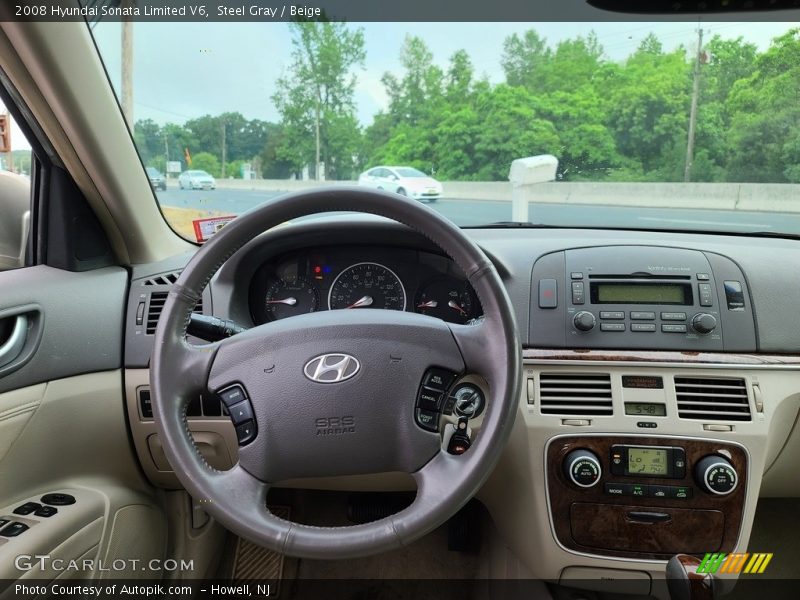 Steel Gray / Beige 2008 Hyundai Sonata Limited V6
