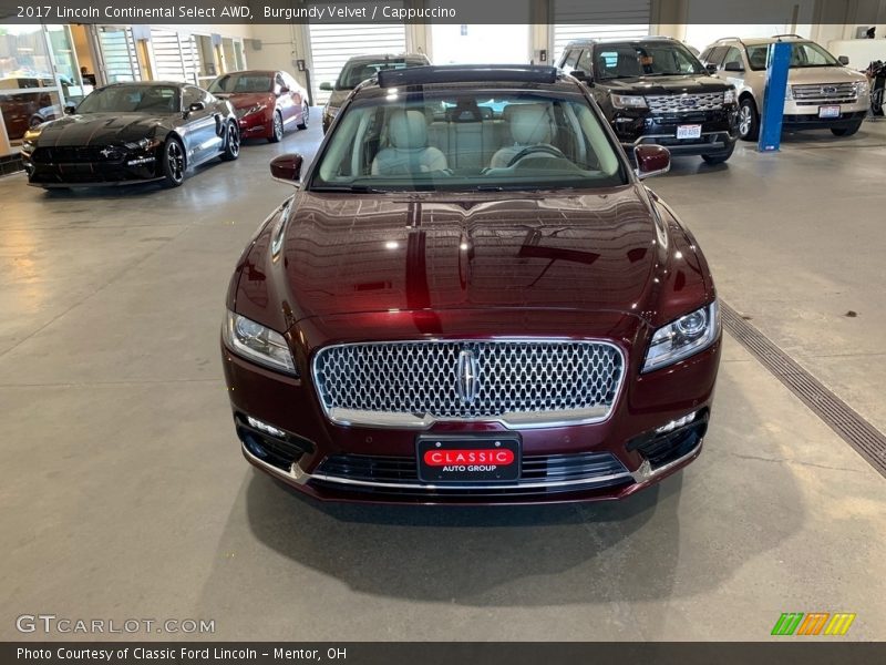 Burgundy Velvet / Cappuccino 2017 Lincoln Continental Select AWD