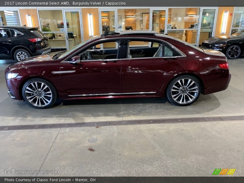 Burgundy Velvet / Cappuccino 2017 Lincoln Continental Select AWD