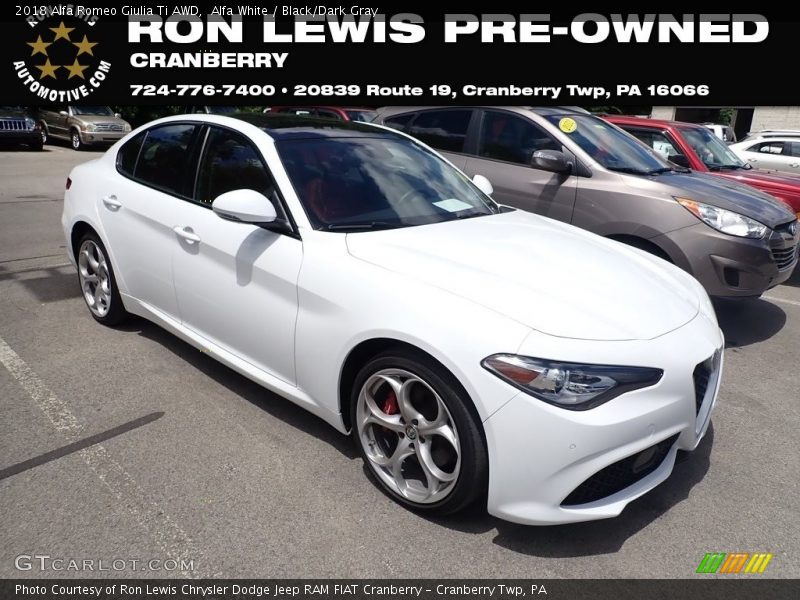 Alfa White / Black/Dark Gray 2018 Alfa Romeo Giulia Ti AWD