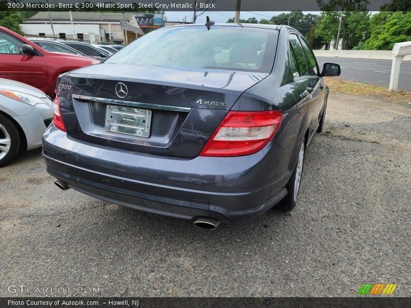 Steel Grey Metallic / Black 2009 Mercedes-Benz C 300 4Matic Sport