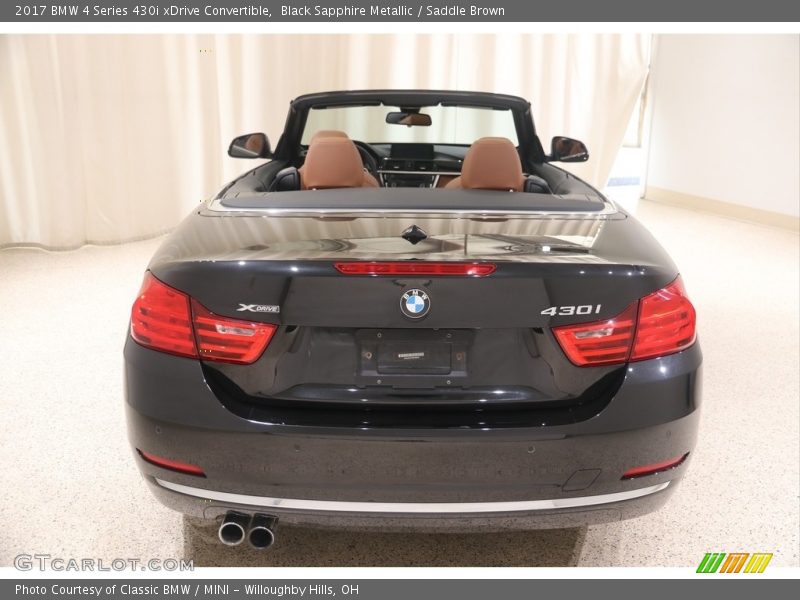 Black Sapphire Metallic / Saddle Brown 2017 BMW 4 Series 430i xDrive Convertible