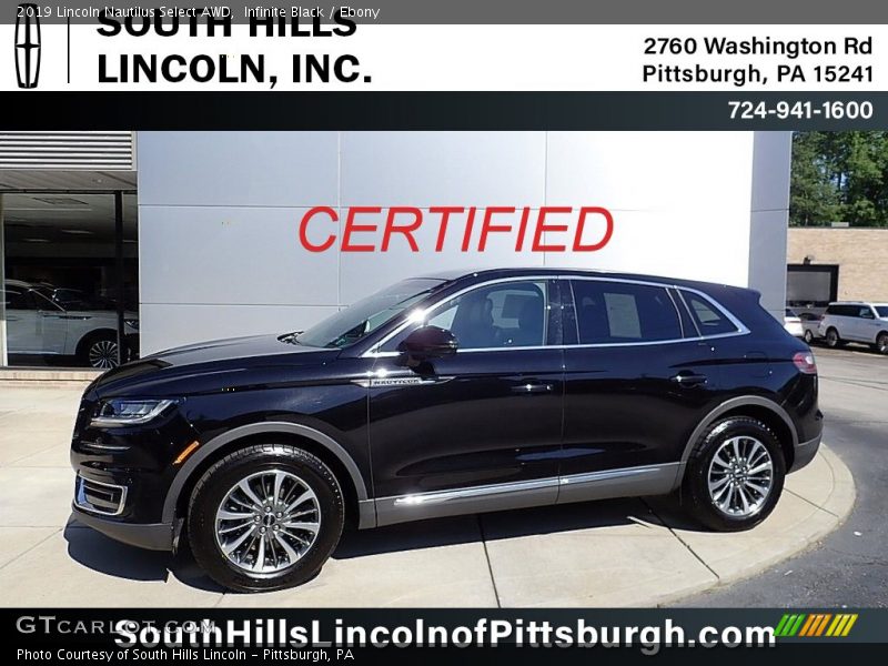 Infinite Black / Ebony 2019 Lincoln Nautilus Select AWD