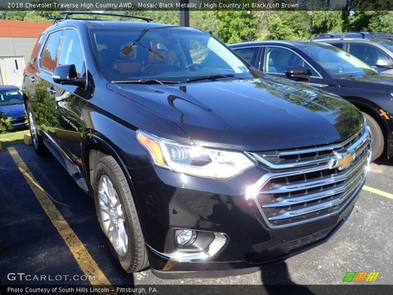 Mosaic Black Metallic / High Country Jet Black/Loft Brown 2018 Chevrolet Traverse High Country AWD