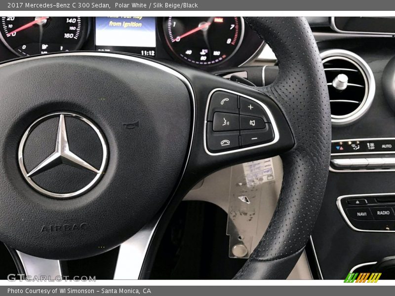 Polar White / Silk Beige/Black 2017 Mercedes-Benz C 300 Sedan