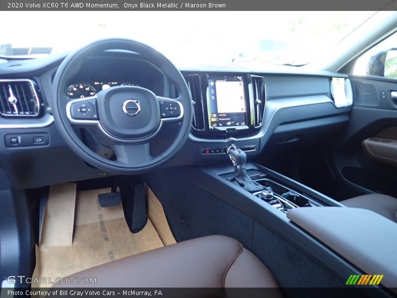 Onyx Black Metallic / Maroon Brown 2020 Volvo XC60 T6 AWD Momentum