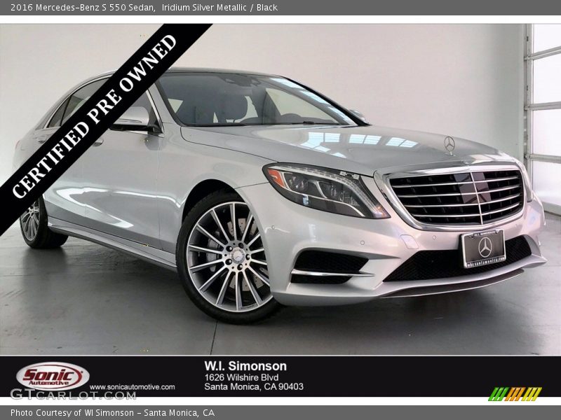 Iridium Silver Metallic / Black 2016 Mercedes-Benz S 550 Sedan