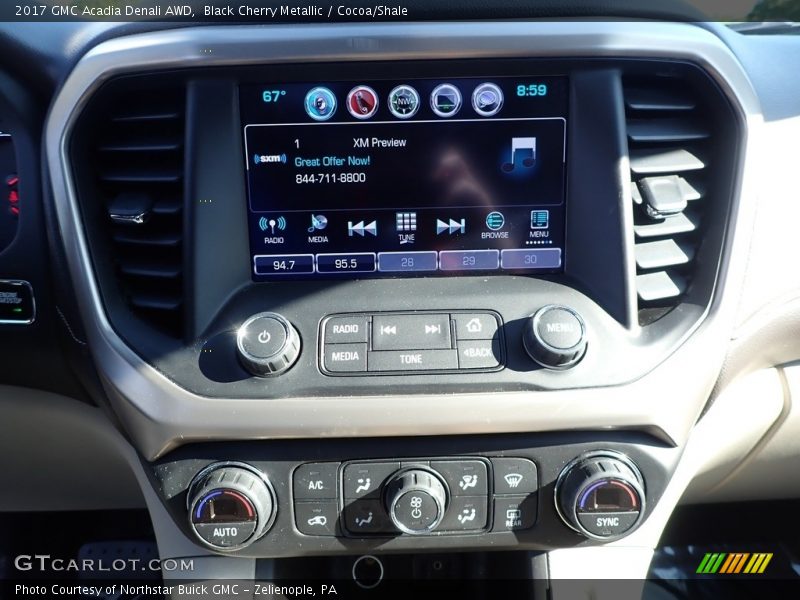 Black Cherry Metallic / Cocoa/Shale 2017 GMC Acadia Denali AWD