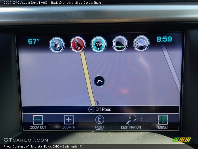 Black Cherry Metallic / Cocoa/Shale 2017 GMC Acadia Denali AWD