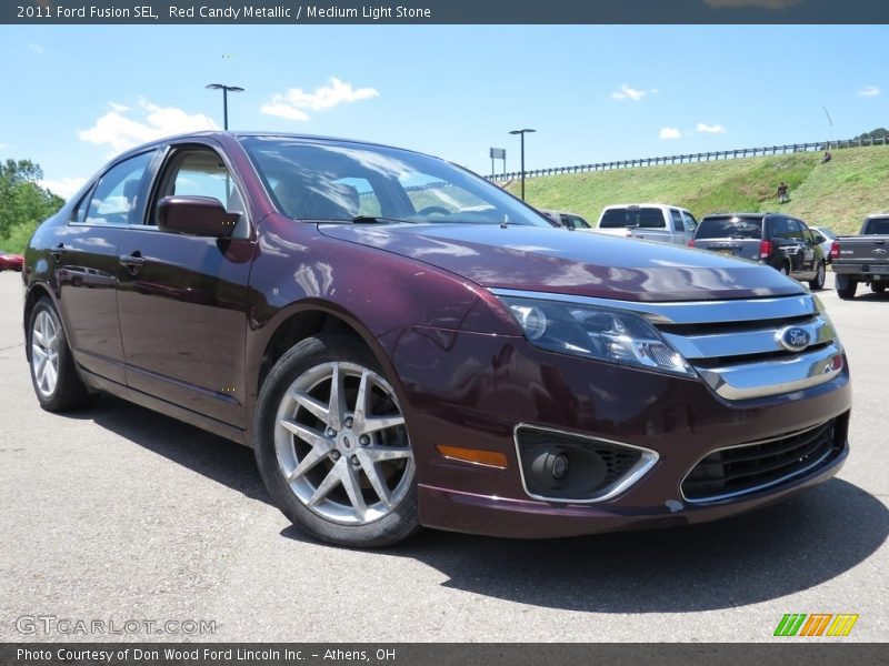 Red Candy Metallic / Medium Light Stone 2011 Ford Fusion SEL