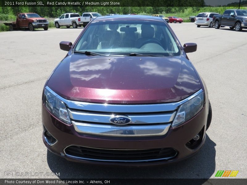 Red Candy Metallic / Medium Light Stone 2011 Ford Fusion SEL