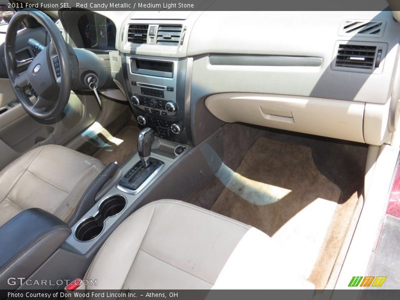 Red Candy Metallic / Medium Light Stone 2011 Ford Fusion SEL
