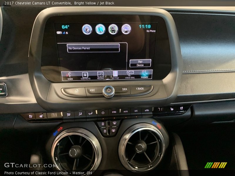 Controls of 2017 Camaro LT Convertible