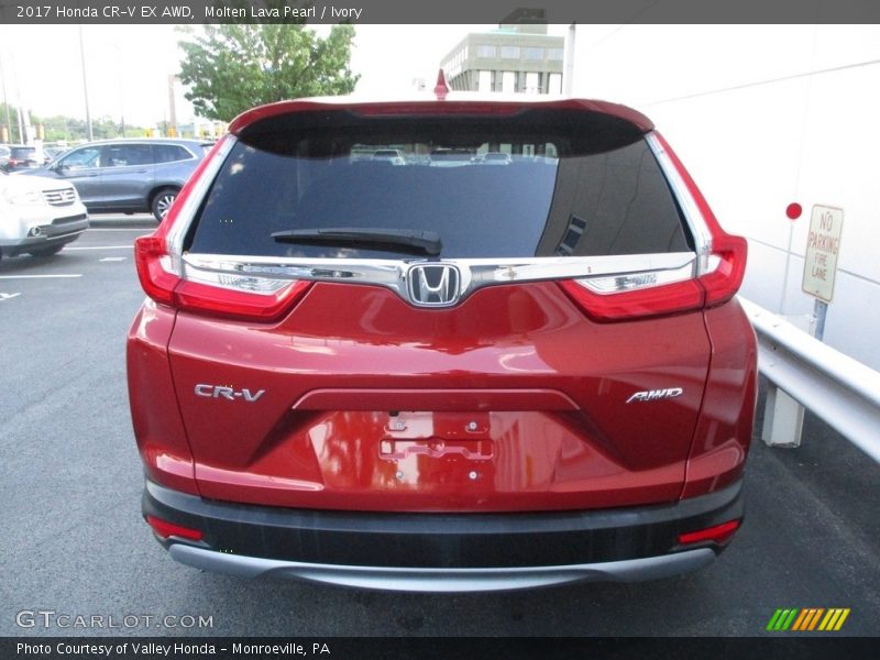 Molten Lava Pearl / Ivory 2017 Honda CR-V EX AWD