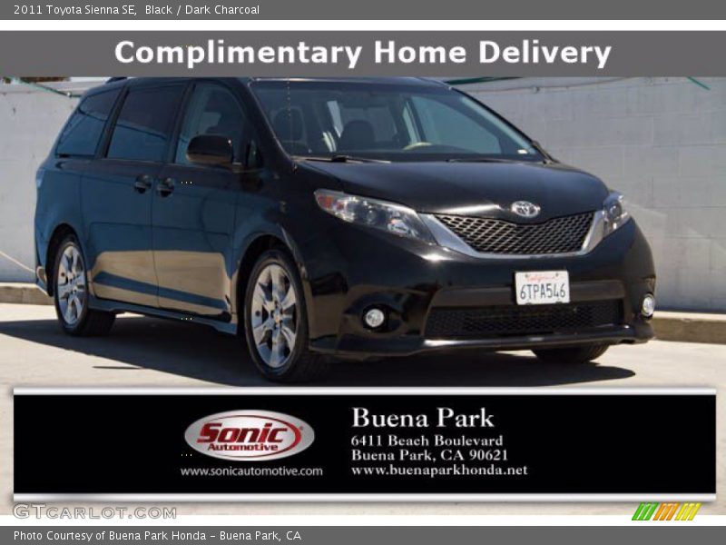Black / Dark Charcoal 2011 Toyota Sienna SE