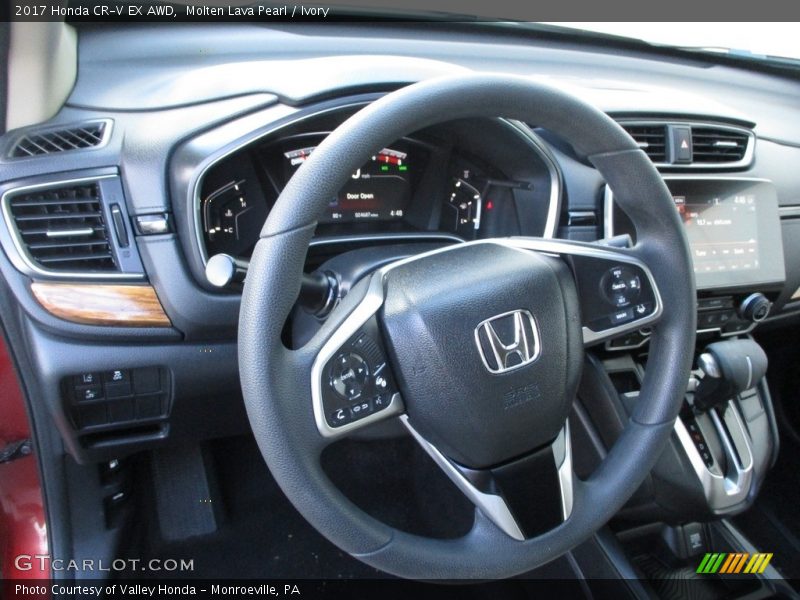 Molten Lava Pearl / Ivory 2017 Honda CR-V EX AWD