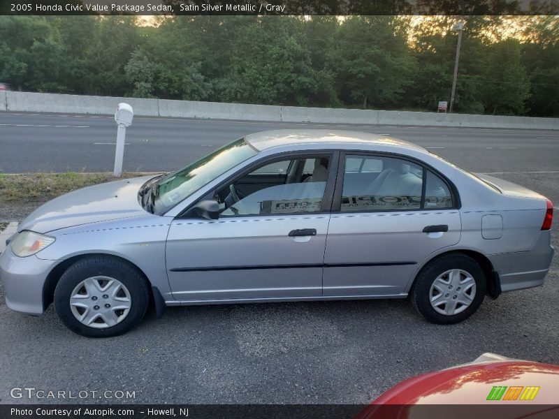 Satin Silver Metallic / Gray 2005 Honda Civic Value Package Sedan