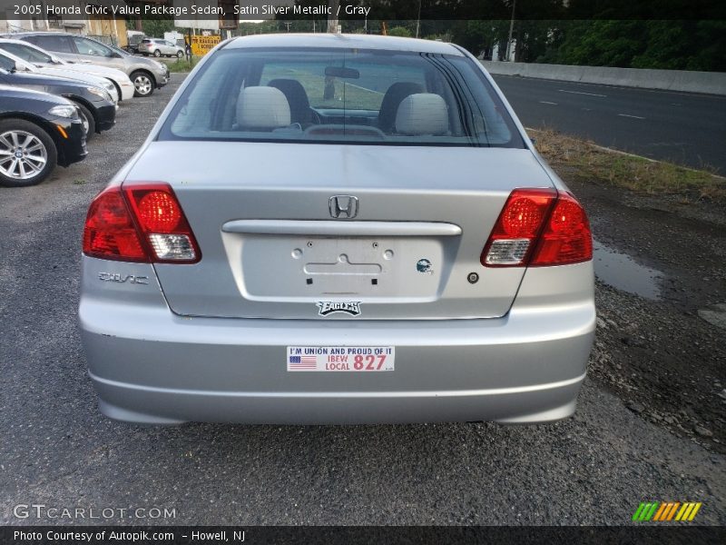 Satin Silver Metallic / Gray 2005 Honda Civic Value Package Sedan
