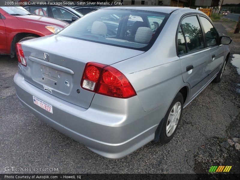 Satin Silver Metallic / Gray 2005 Honda Civic Value Package Sedan