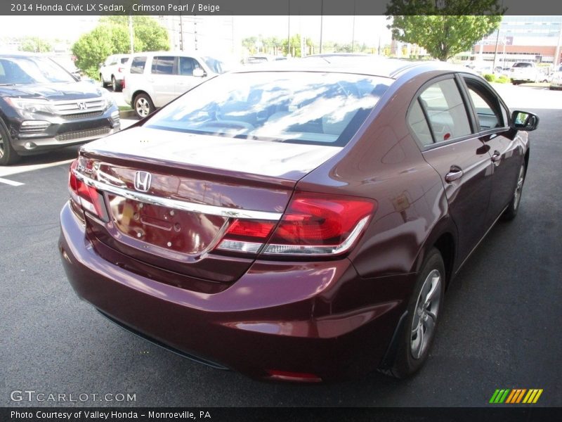 Crimson Pearl / Beige 2014 Honda Civic LX Sedan
