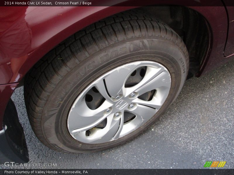 Crimson Pearl / Beige 2014 Honda Civic LX Sedan