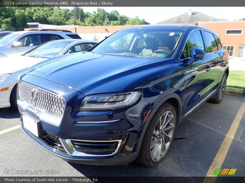 Rhapsody Blue / Ebony 2019 Lincoln Nautilus Reserve AWD