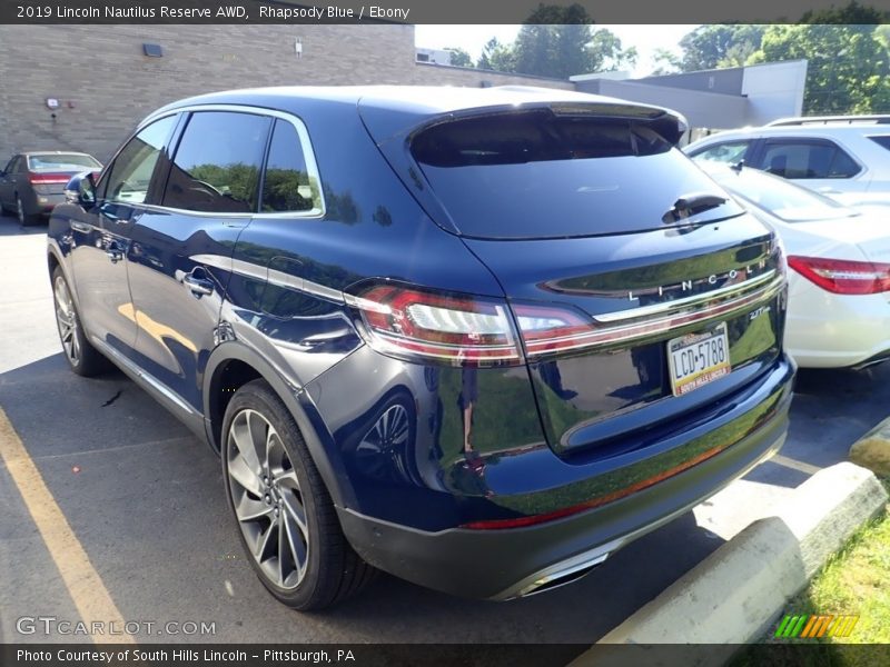 Rhapsody Blue / Ebony 2019 Lincoln Nautilus Reserve AWD