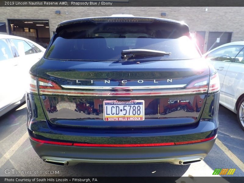 Rhapsody Blue / Ebony 2019 Lincoln Nautilus Reserve AWD