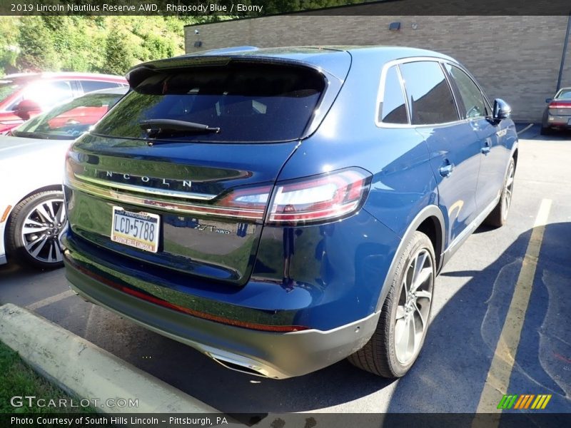Rhapsody Blue / Ebony 2019 Lincoln Nautilus Reserve AWD