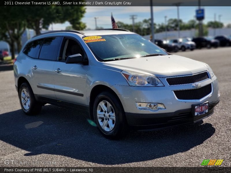 Silver Ice Metallic / Dark Gray/Light Gray 2011 Chevrolet Traverse LS AWD