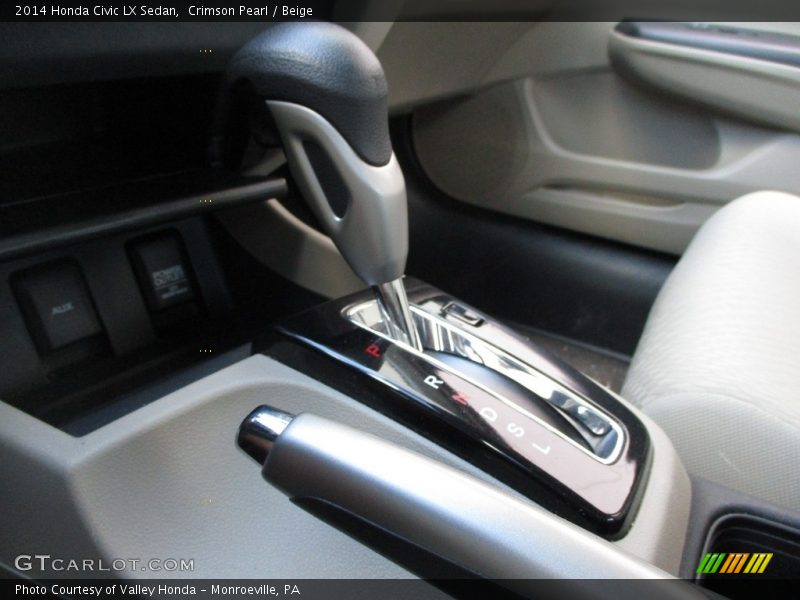 Crimson Pearl / Beige 2014 Honda Civic LX Sedan