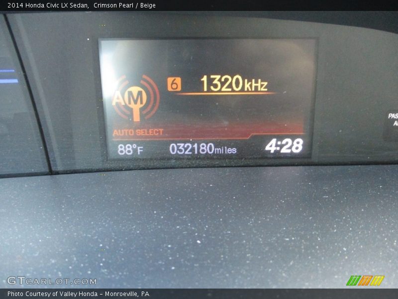 Crimson Pearl / Beige 2014 Honda Civic LX Sedan