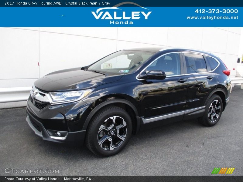 Crystal Black Pearl / Gray 2017 Honda CR-V Touring AWD