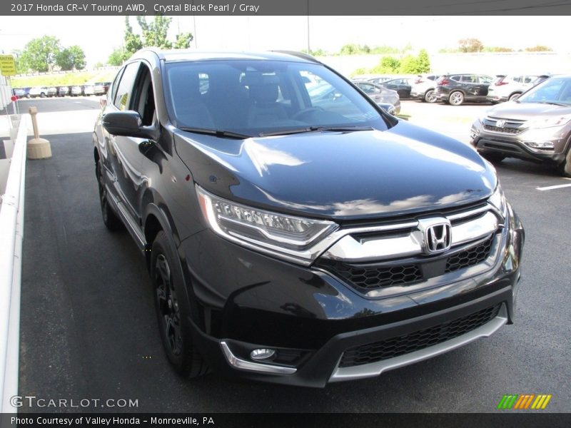 Crystal Black Pearl / Gray 2017 Honda CR-V Touring AWD