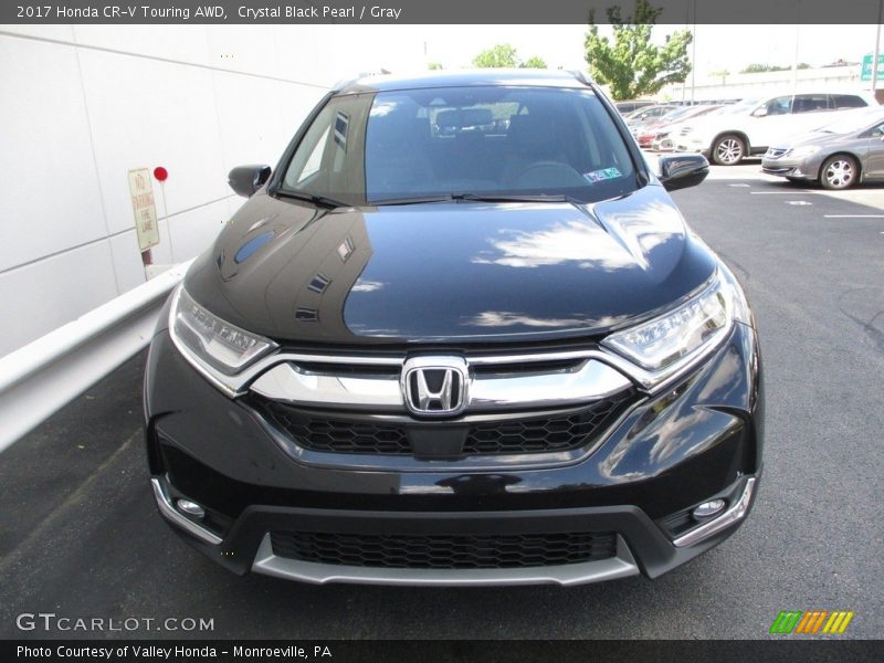 Crystal Black Pearl / Gray 2017 Honda CR-V Touring AWD