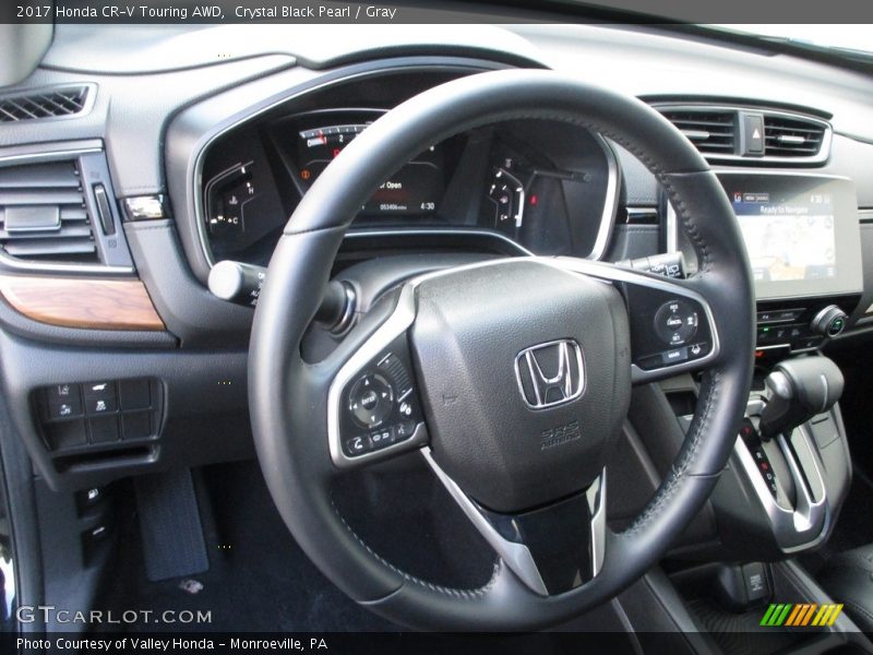 Crystal Black Pearl / Gray 2017 Honda CR-V Touring AWD