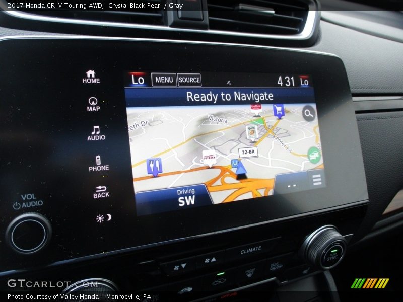 Crystal Black Pearl / Gray 2017 Honda CR-V Touring AWD