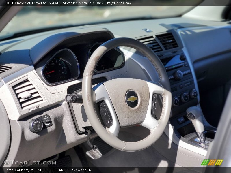 Silver Ice Metallic / Dark Gray/Light Gray 2011 Chevrolet Traverse LS AWD