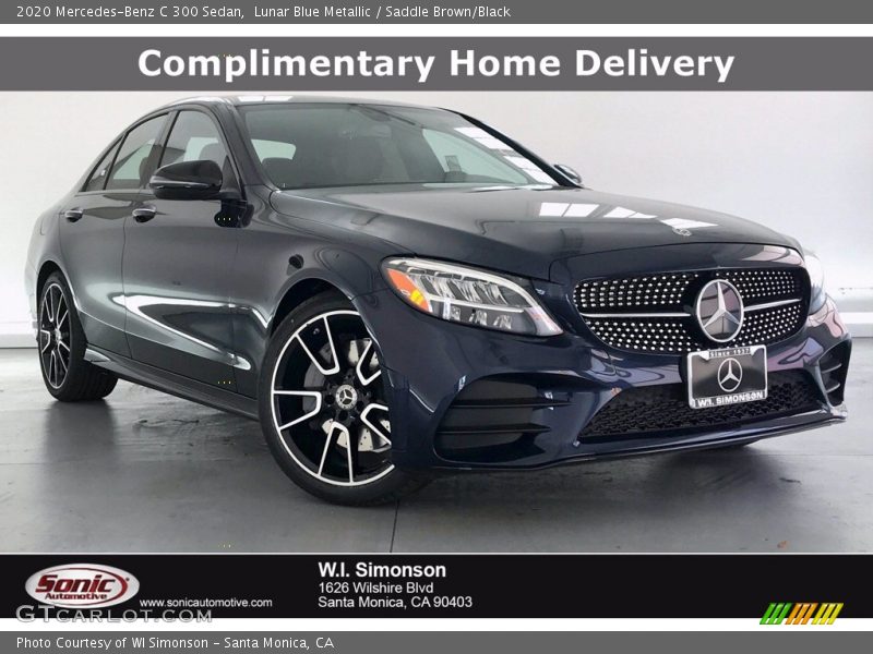 Lunar Blue Metallic / Saddle Brown/Black 2020 Mercedes-Benz C 300 Sedan