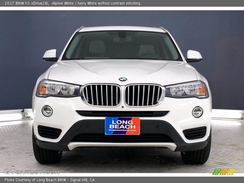 Alpine White / Ivory White w/Red contrast stitching 2017 BMW X3 xDrive28i