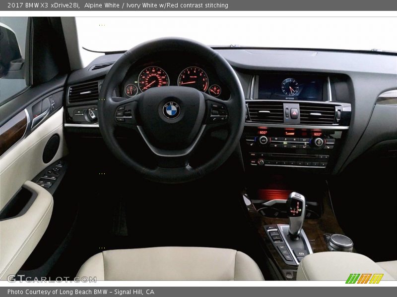 Alpine White / Ivory White w/Red contrast stitching 2017 BMW X3 xDrive28i