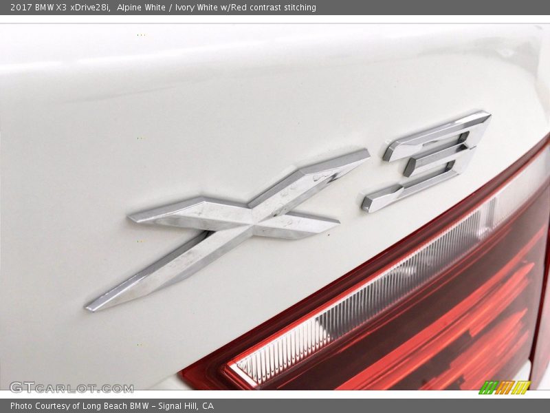 Alpine White / Ivory White w/Red contrast stitching 2017 BMW X3 xDrive28i