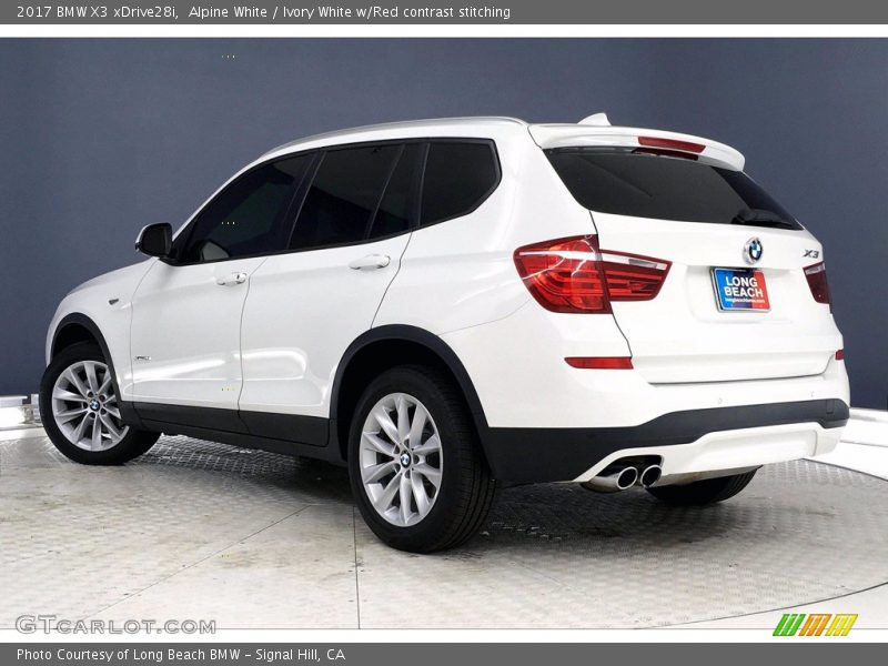 Alpine White / Ivory White w/Red contrast stitching 2017 BMW X3 xDrive28i
