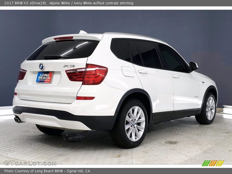Alpine White / Ivory White w/Red contrast stitching 2017 BMW X3 xDrive28i