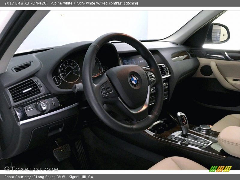Alpine White / Ivory White w/Red contrast stitching 2017 BMW X3 xDrive28i