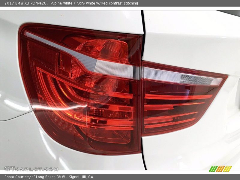 Alpine White / Ivory White w/Red contrast stitching 2017 BMW X3 xDrive28i