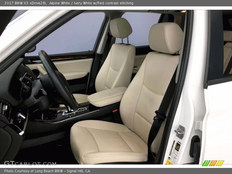 Alpine White / Ivory White w/Red contrast stitching 2017 BMW X3 xDrive28i